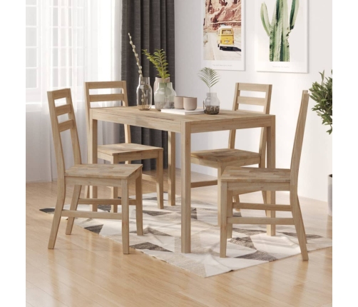 Juego de comedor 5 piezas madera maciza de acacia