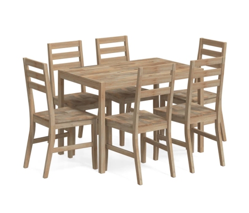 Set de comedor 7 piezas madera maciza de acacia