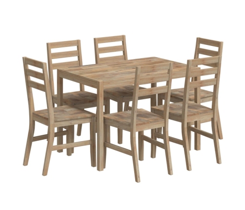 Set de comedor 7 piezas madera maciza de acacia