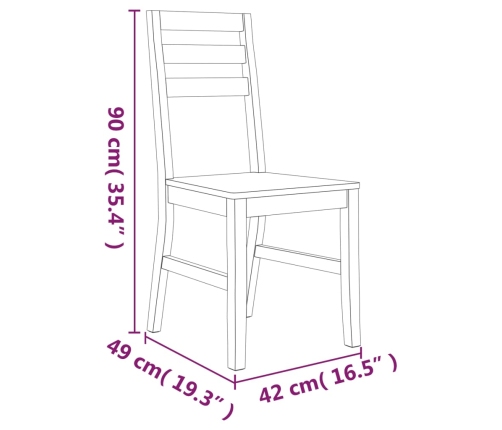 Set de comedor 7 piezas madera maciza de acacia