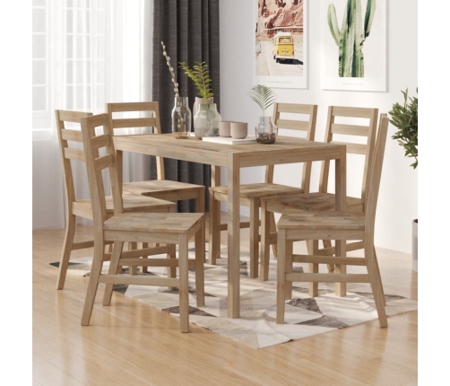 Set de comedor 7 piezas madera maciza de acacia