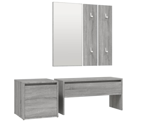 Set de muebles de recibidor madera contrachapada gris Sonoma