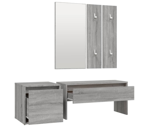 Set de muebles de recibidor madera contrachapada gris Sonoma