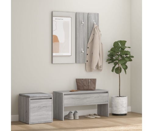 Set de muebles de recibidor madera contrachapada gris Sonoma