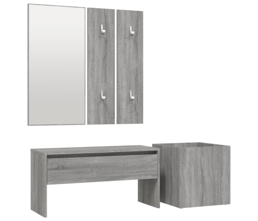 Set de muebles de recibidor madera contrachapada gris Sonoma