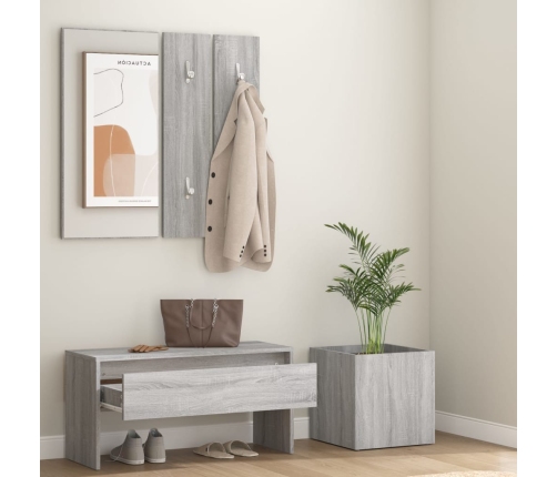 Set de muebles de recibidor madera contrachapada gris Sonoma