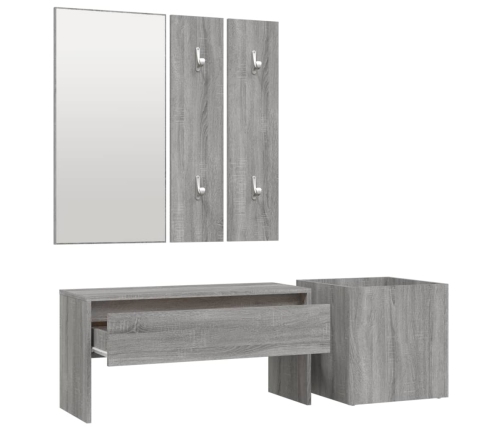 Set de muebles de recibidor madera contrachapada gris Sonoma