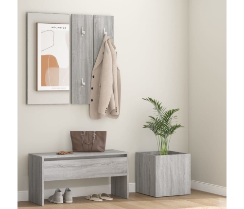 Set de muebles de recibidor madera contrachapada gris Sonoma