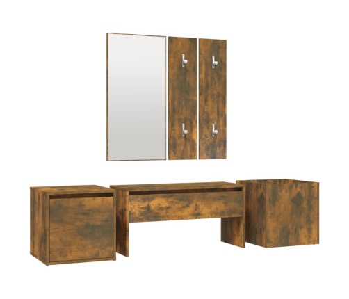 Set de muebles de recibidor madera contrachapada roble ahumado