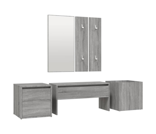 Set de muebles de recibidor madera contrachapada gris Sonoma