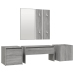 Set de muebles de recibidor madera contrachapada gris Sonoma