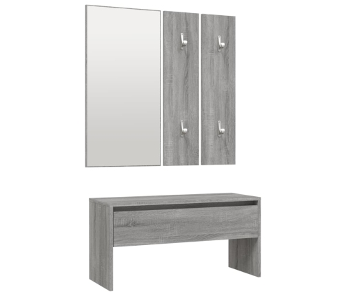 Set de muebles de recibidor madera contrachapada gris Sonoma