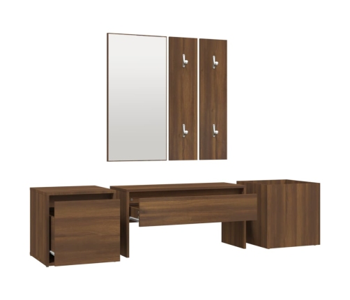 Set de muebles de recibidor madera contrachapada roble marrón