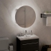 Armario de baño con espejo redondo y LED blanco 40x40x17,5 cm