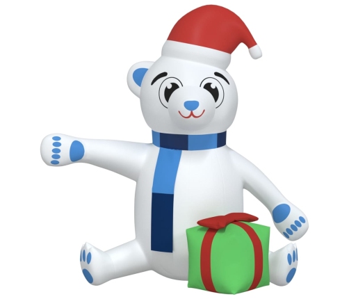 Osito de peluche inflable de Navidad LED 180 cm