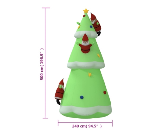 Árbol de Navidad hinchable con LED 500 cm