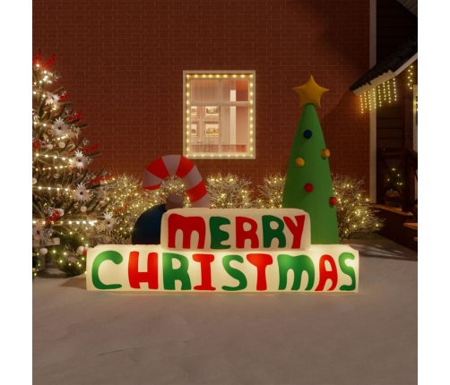 Decoración inflable Merry Christmas con LED 197 cm