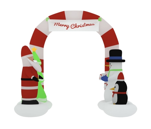 Puerta de arco inflable de Navidad con LED 260 cm