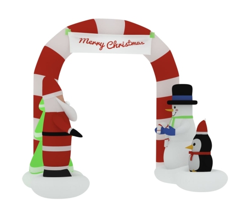 Puerta de arco inflable de Navidad con LED 260 cm