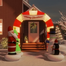 Puerta de arco inflable de Navidad con LED 260 cm