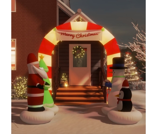 Puerta de arco inflable de Navidad con LED 260 cm