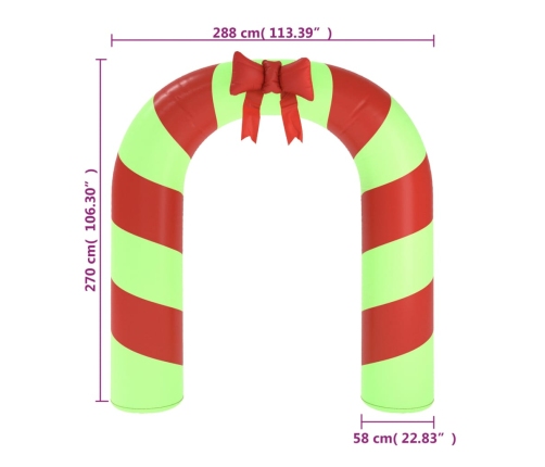 Puerta de arco inflable de Navidad con LED 270 cm