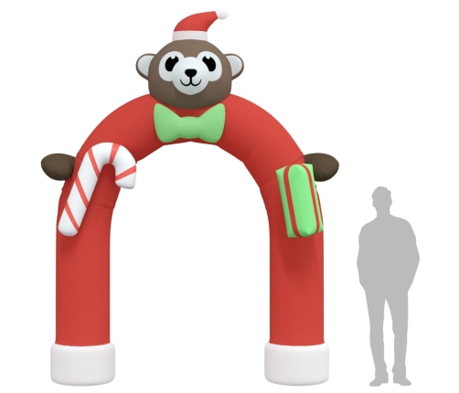 Puerta de arco inflable de Navidad con LED 380 cm