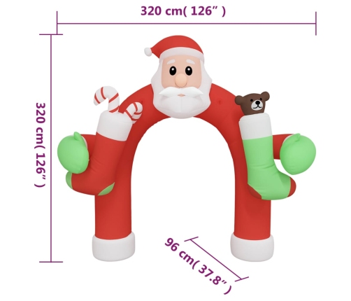 Puerta de arco inflable de Navidad con LED 320 cm