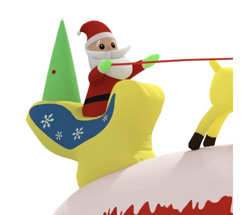 Papá Noel y renos de Navidad inflables con LED 145 cm