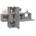 Set de muebles para TV 3 pzas madera contrachapada gris Sonoma