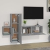 Set de muebles para TV 3 pzas madera contrachapada gris Sonoma