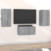 Set de muebles para TV 3 pzas madera contrachapada gris Sonoma