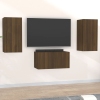 Set de muebles para TV 3 pzas madera contrachapada roble marrón