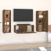 Set de muebles de TV 3 pzas madera contrachapada roble ahumado