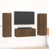 Set de muebles para TV 3 pzas madera contrachapada roble marrón