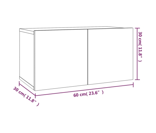 Set de muebles de TV 2 pzas madera contrachapada roble ahumado