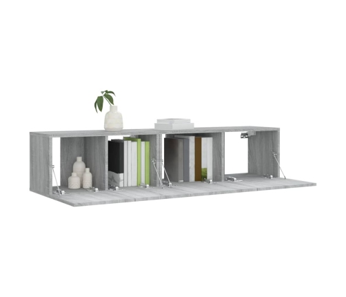 vidaXL Set de muebles para TV 2 pzas madera contrachapada gris Sonoma