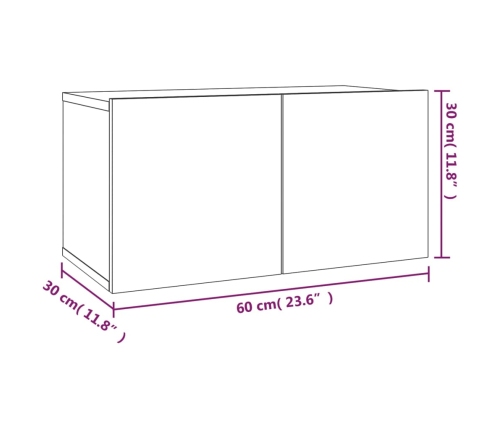 vidaXL Set de muebles para TV 2 pzas madera contrachapada gris Sonoma