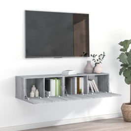 Set de muebles para TV 2 pzas madera contrachapada gris Sonoma