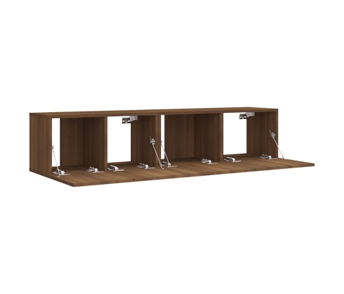 Set de muebles para TV 2 pzas madera contrachapada roble marrón