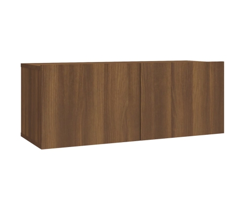 Set de muebles para TV 2 pzas madera contrachapada roble marrón