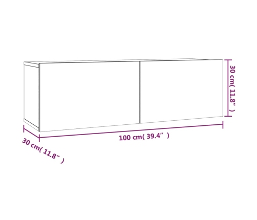 Set de muebles de TV 2 pzas madera contrachapada roble ahumado