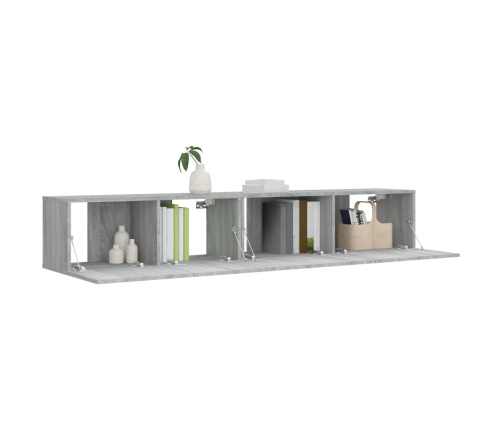 Set de muebles para TV 2 pzas madera contrachapada gris Sonoma