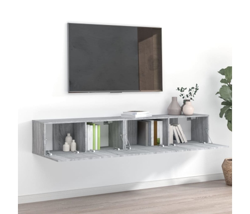 Set de muebles para TV 2 pzas madera contrachapada gris Sonoma