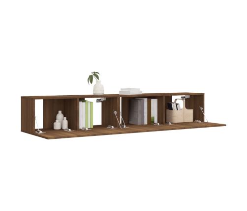 Set de muebles para TV 2 pzas madera contrachapada roble marrón