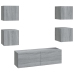 Juego de muebles de pared para TV contrachapado gris Sonoma