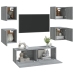 Juego de muebles de pared para TV contrachapado gris Sonoma