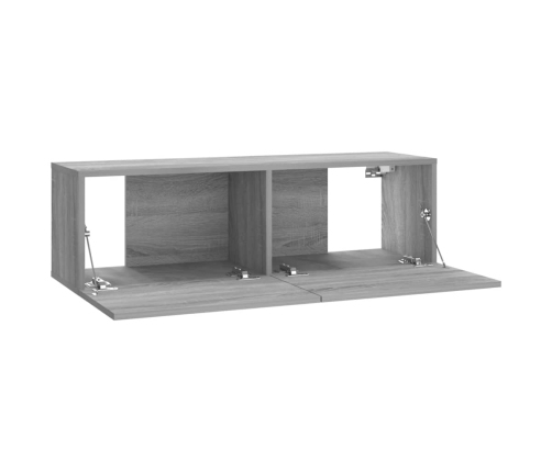 Juego de muebles de pared para TV contrachapado gris Sonoma