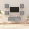 Juego de muebles de pared para TV contrachapado gris Sonoma