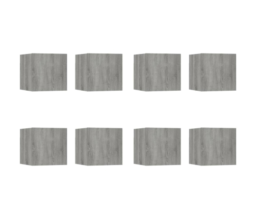 Muebles para TV de pared 8 uds gris Sonoma 30,5x30x30 cm